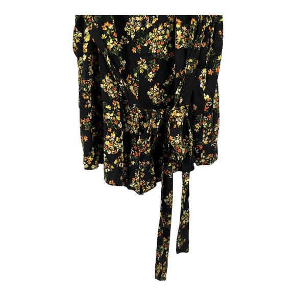 City Chic Romper Sorrento floral playsuit black floral size S 16 - Picture 3 of 9